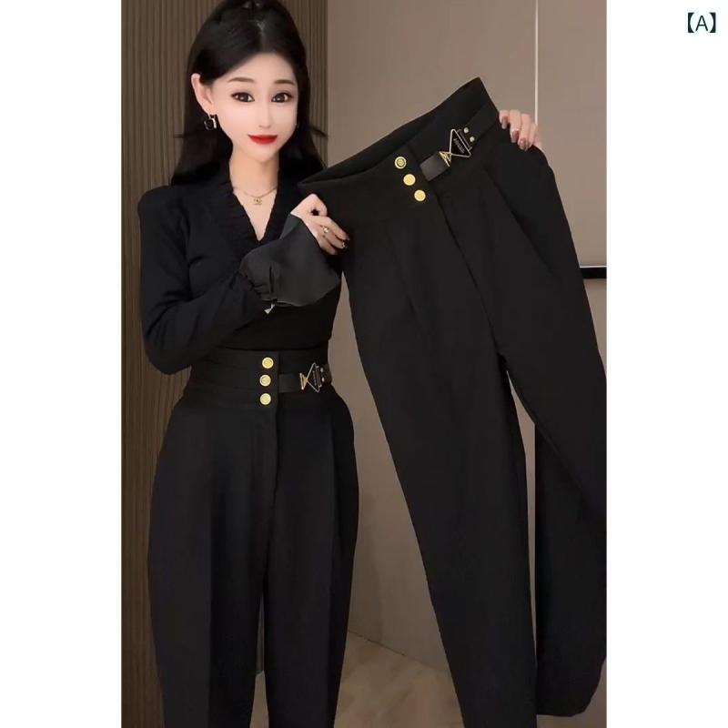 テーパードパンツ レディース 美脚 ブラックロング丈スラックス無地 ハイウエスト体型カバーセンタープレス 事務服通勤オフィスカジュアル 定番シンプルベーシックスタンダードナチュラルパンツきれいめ上品