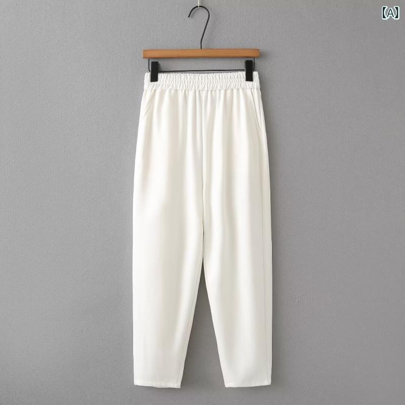 テーパードパンツ レディース 大層らしい大きさ スラックス ボトムス ロングズボン下 好いたらしいめ通いオフィスカジュアルシンプルベーシック定番標準尺度自然的無地ゆったり