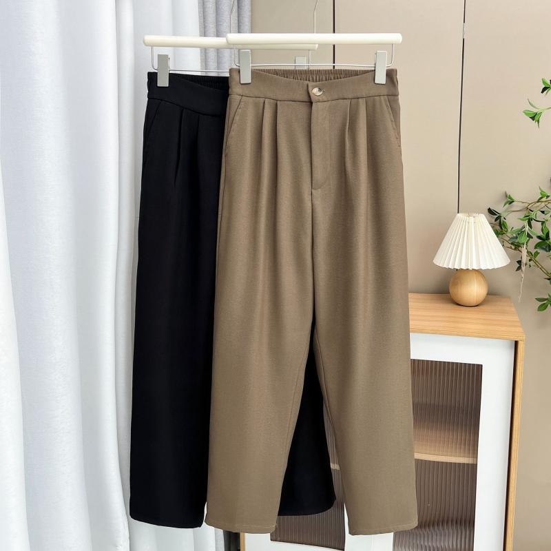 テーパードパンツ レディース 大きいサイズ ゆったり 九分丈 パンツ 体型カバー着痩せシルエットボトムスズボンウエストゴム無地シンプルベーシックカジュアルスタンダード定番ナチュラル
