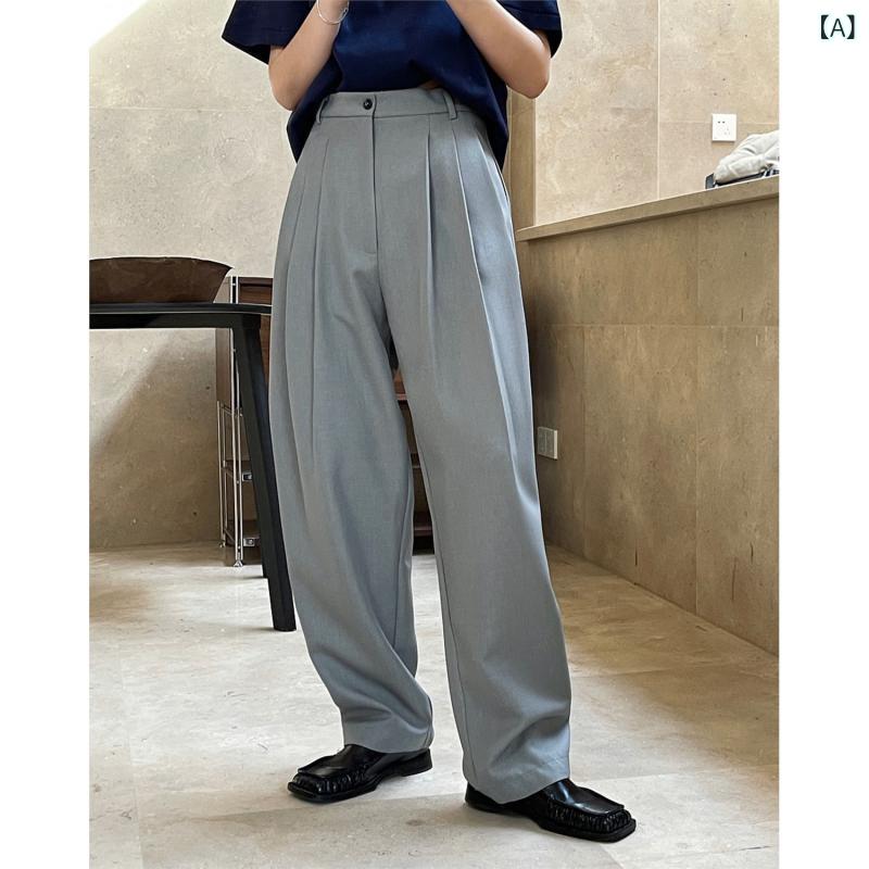 スラックス レディース ハイウエストテーパードワイドパンツ 挙げ句の果て感ゆったりロング丈 ボトムスズボン シンプルベーシック定番標準尺度 心地よい自然的