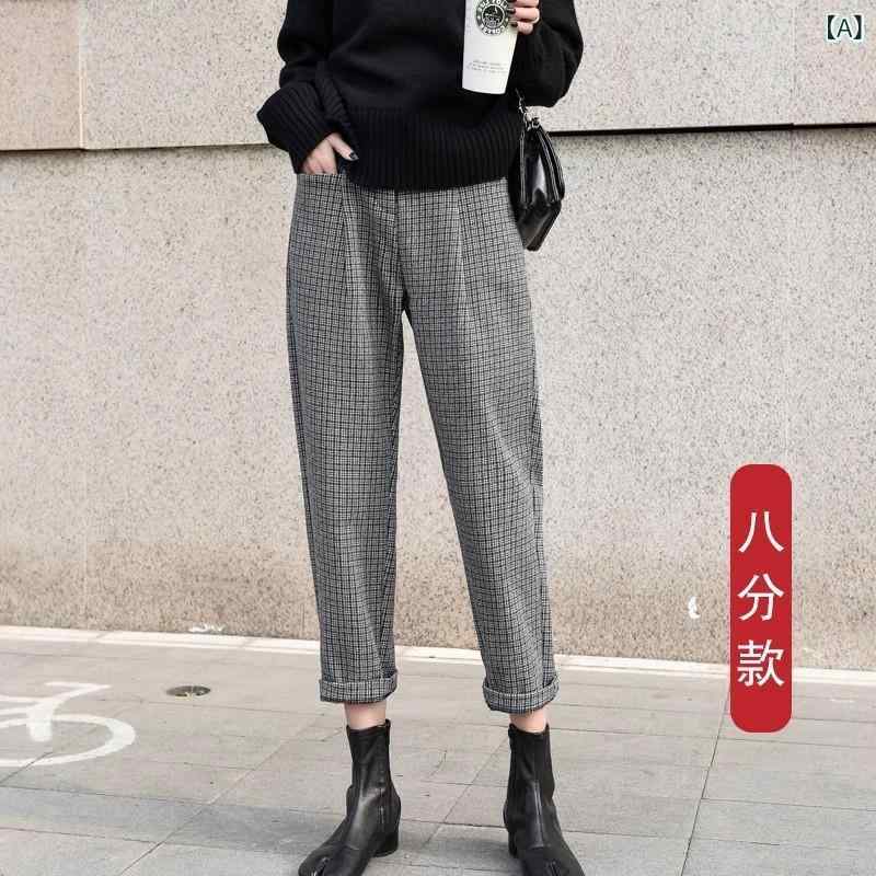 テーパードパンツ レディース 照合のしるし柄 ご機嫌酉の方角 九分丈 朦々たる ボトムステーパードシルエットパンツカジュアルズボンロングパンツゆったり体型押しかぶせる好いたらしいめ分かりやすい第一義的定番判定基準自然的 レディースファッション-パンツスーツ