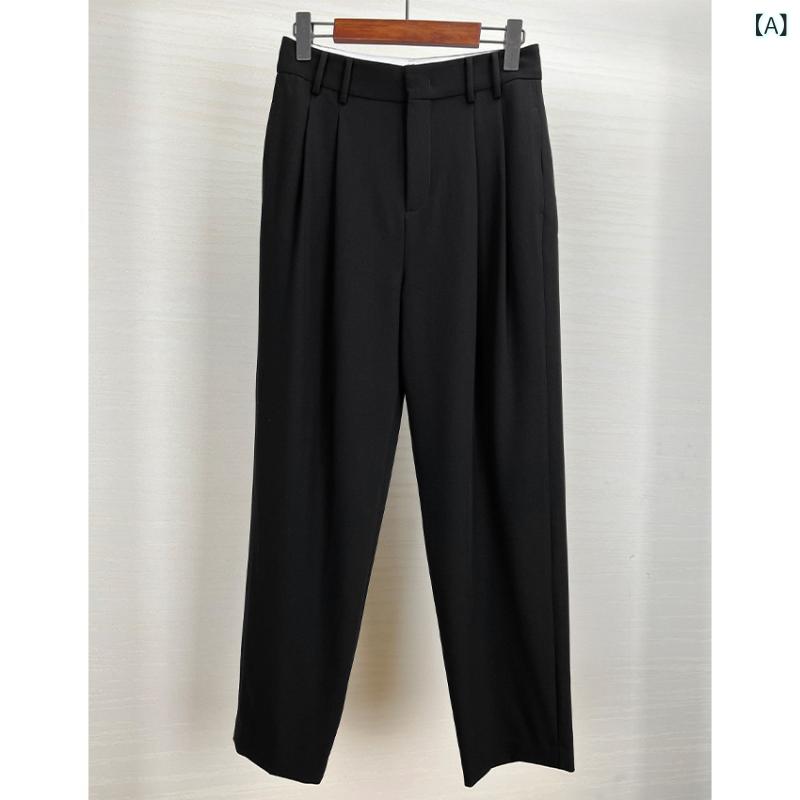 テーパードパンツ レディース スラックス 雅びやかタック入り口・入口好いたらしいめ美脚ボトムス ハイウエストオフィス通い事務服ロングズボン下 シンプルベーシックカジュアル 定番自然的