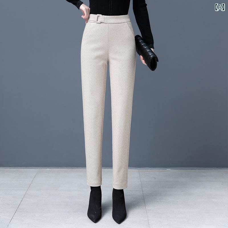 テーパードパンツ レディース センタープレスハイウエスト美脚テーパードシルエットスラックス 通勤オフィスカジュアルボトムスパンツズボンロング丈無地 シガレットパンツ シンプルベーシック定番スタンダードカジュアルナチュラル