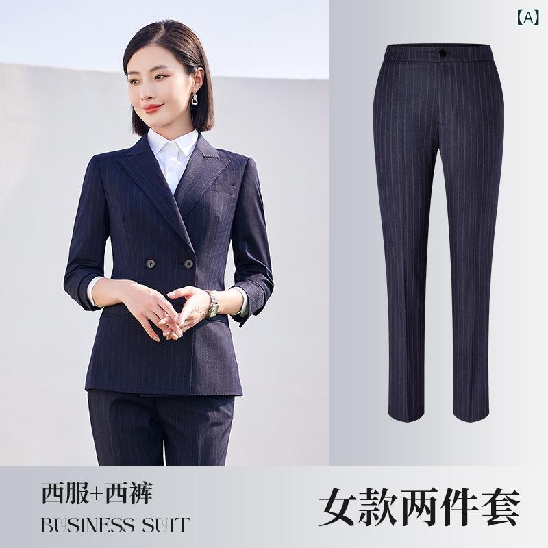 スーツ上下セット レディースメンズユニセックス ストライプビジネスフォーマル事務服制服 通勤リクルート就活面接冠婚葬祭会社営業銀行員 スラックスジャケットセットアップ シンプルベーシックスタンダード定番 カジュアルナチュラル｜やすらぎマーケット