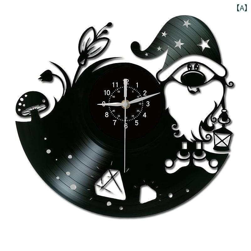 飾り付け時辰儀 レコード盤 時辰儀 室内装飾雑貨 リビング 夕御飯 臥し所ウォールデコレーションアンティーク懐かしい佇まい黒いこと丸形オリジナル性的あき場所上演飾り付け時辰儀アナログかっこ良い第一義的判定基準定番自然的 置き時計・掛け時計-掛け時計