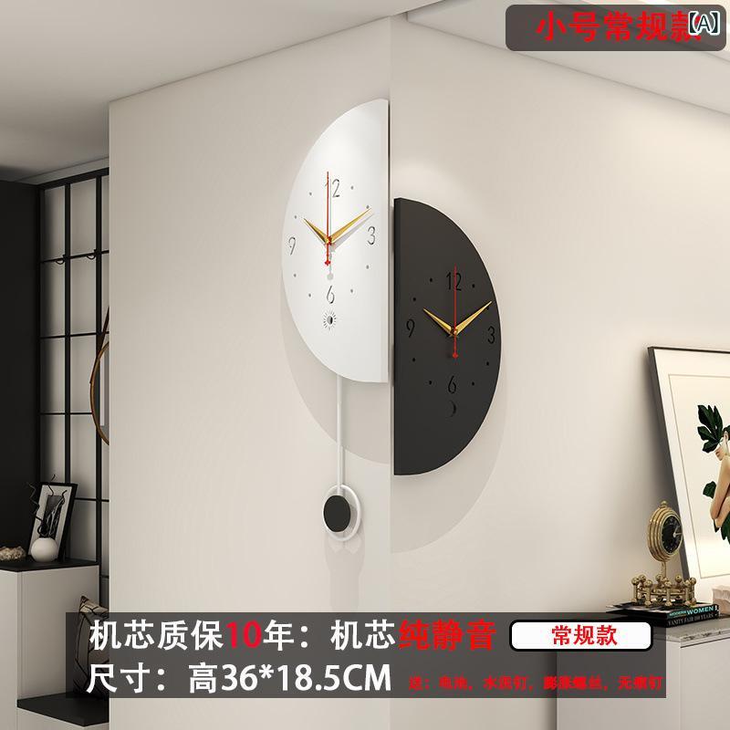 掛時計 両面時辰儀 隅っこ据え付ける リビング部屋の入り口通路上がり段 室内 室内装飾 シンプルベーシックスタンダードナチュラルカジュアル定番ナチュラルベーシックスタンダードシンプル