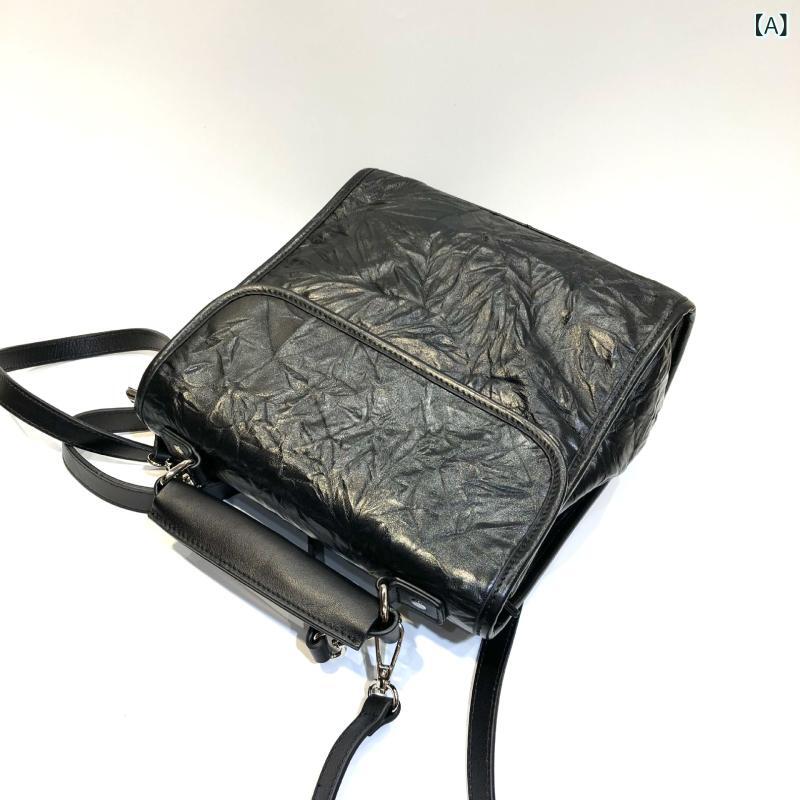 リュックサック レディース 革 牛革 3way ショルダーバッグ ハンドバッグ 斜めがけ ヴィンテージ シボ プリーツ 肩掛け 鞄 レザーバッグ カジュアル 通勤 旅行｜やすらぎマーケット
