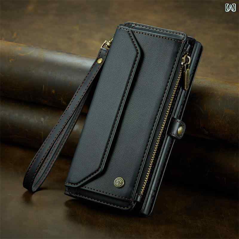 スマホケース ショルダー 斜め掛け 背面ポケット カード入れ ファスナー付き 小銭入れ小物入れ多ポケットエス24ウルトラプラス対応シンプルベーシック定番スタンダードカジュアルナチュラル