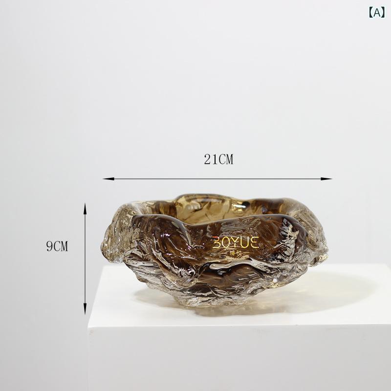 灰皿 卓上 ガラス 北欧 おしゃれ 氷山モチーフ インテリア雑貨 リビング オフィス デスク周り 玄関 灰受け 喫煙具 小物入れ 透明感 洗練 安定感 掃除しやすい オブジェ 置物