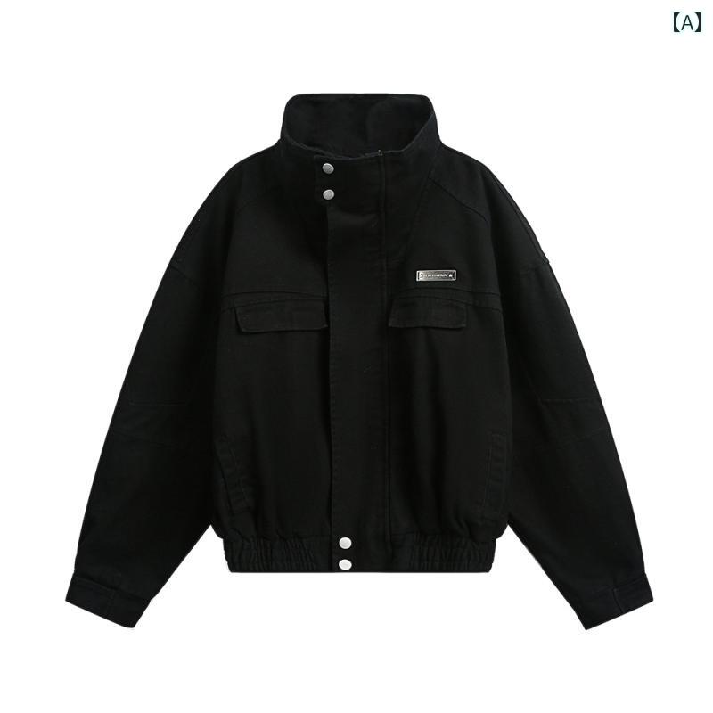 デニムジャケット メンズ ワークジャケット スタンドカラー ウォッシュ加工 構築的 アウター ストリート ヘビーウェイト 着回し 個性的 男子 ファッション 羽織り オーバーサイズ 耐久性 ブルゾン デニム 立ち襟 切り替え アメカジ シンプル|やすらぎマーケット