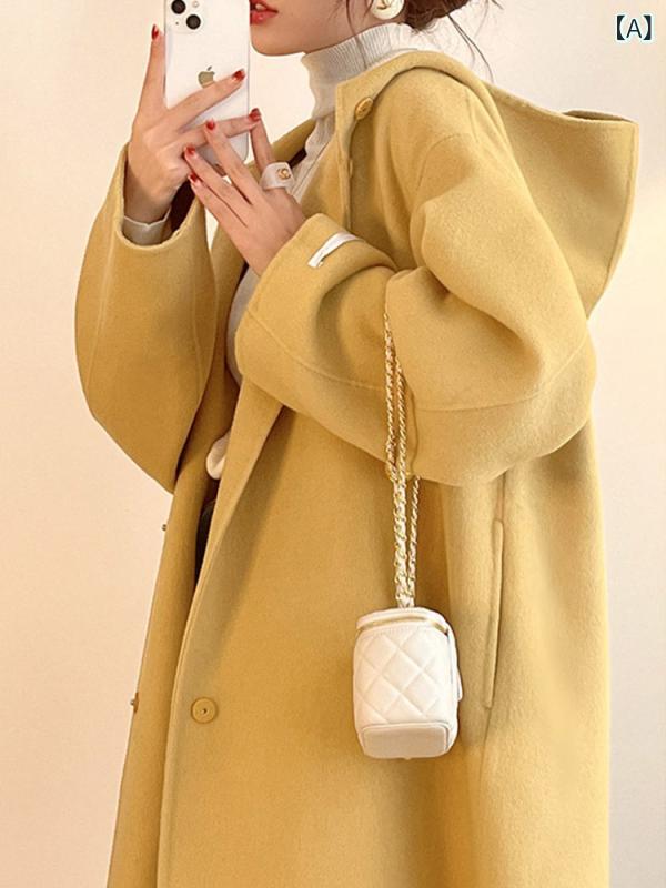 ウール混コート レディース 冬 ロング丈 チェスターコート 低身長 小柄向け スタイルアップ 縦長シルエット 高見え テーラードカラー ドロップショルダー オーバーサイズ 暖かい 厚手 防寒対策 通勤 普段使い 軽い 着心地が良い きれいめ 裏地付き ロ