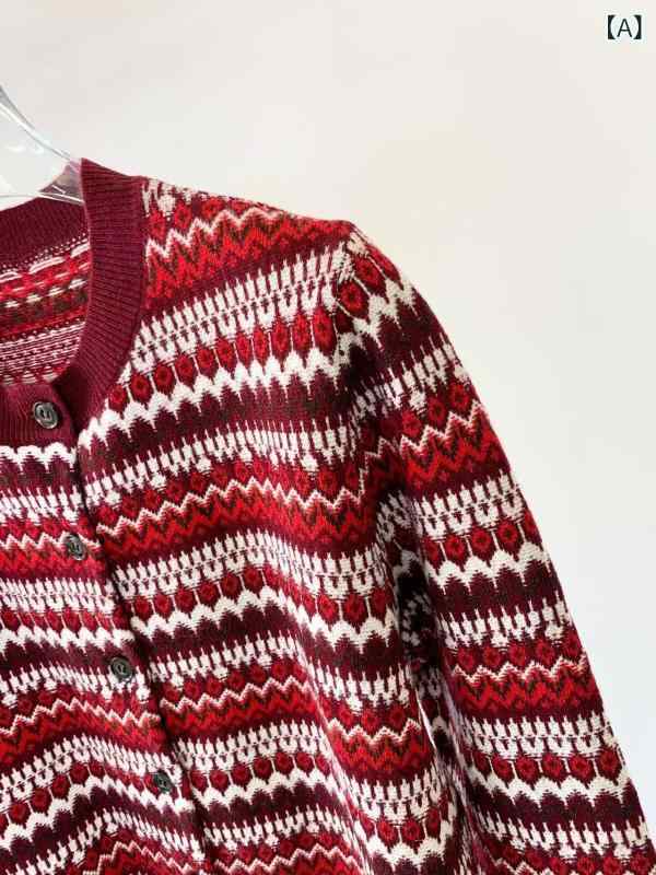 カーディガン 羊毛 カシミヤ フェアアイル柄 ジャガード ニット 前開き 肉厚 保温性 快適肌触り 高配合素材 伝統柄 羽織り 防寒着 クリスマス ギフト 贈り物 レディース 秋冬物 トップス 婦人服 普段使い 外出 寒さ対策 Vネック 重ね着 コーデ