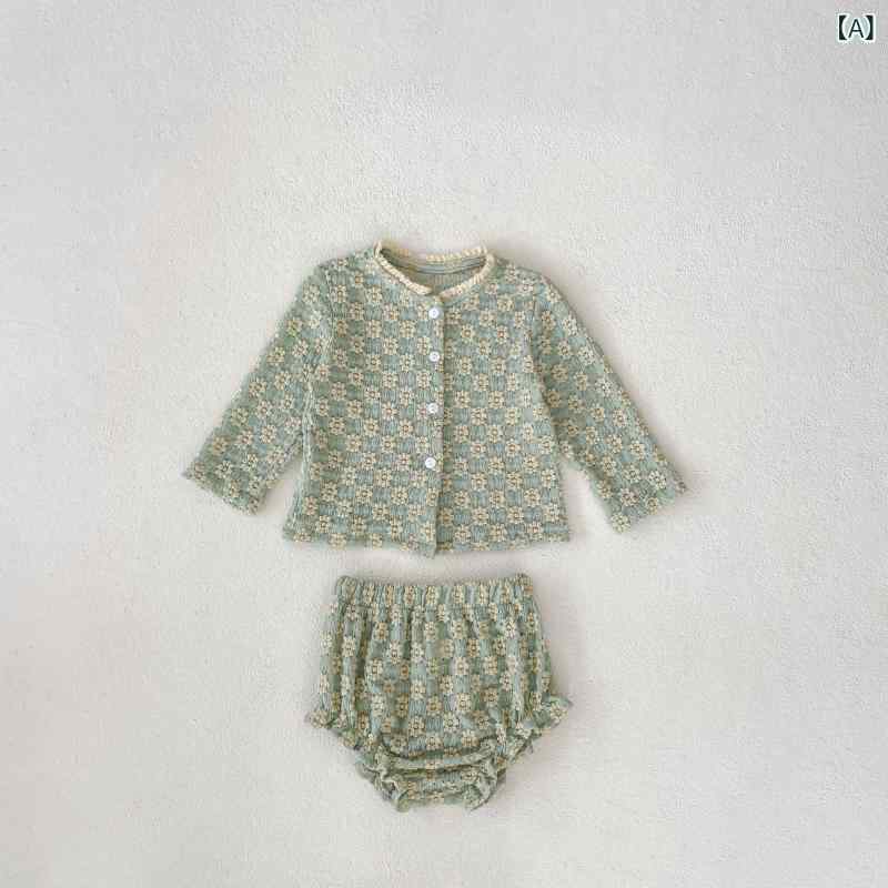 ベビー服 上下セット 女の子 長袖 ニット 花柄 セットアップ 70 80 90 ジャガード編み 柔らかい 綿素材 肌触りなめらか 敏感肌対応 高見え かぼちゃパンツ ブルマ セパレート 秋服 ベビーウェア お出かけ 普段着 出産祝い プレゼント ギフト