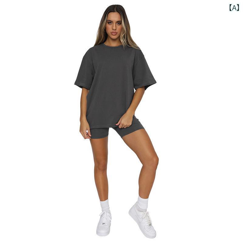セットアップ レディース 夏 半袖 Tシャツ ハーフパンツ 上下セット 無地 シンプル 快適 通気性 高見え 大人 カジュアル ルームウェア 部屋着 散歩 旅行 お出かけ 涼しい 吸汗速乾 丸首 プルオーバー ショートパンツ ワンマイルウェア