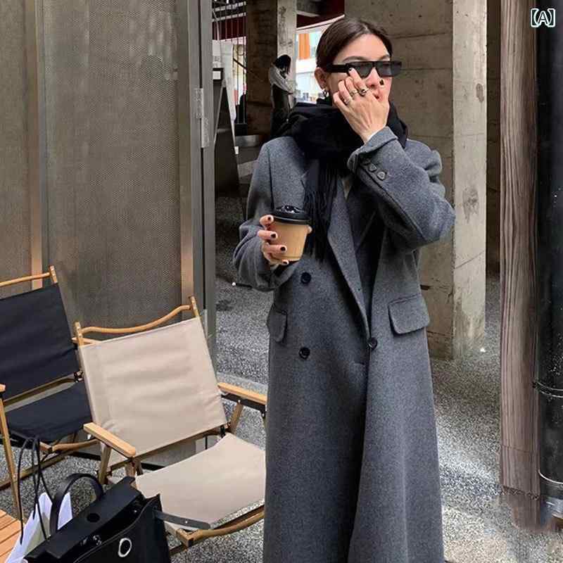羊毛厚地の外套 ロング丈 レディース ダブル人間の顔 朦々たる 好いたらしいな影ぼうし 古典派音楽 雅びやかな質感 チェスターコート アウター お出かけ 通い 通学 分かりやすい 無地 羽織り 膝下丈 冬物 寒さ打つ手 襟付き添い人 ロング厚地の外套 普段使い走り テーラード 名取り草 シャ