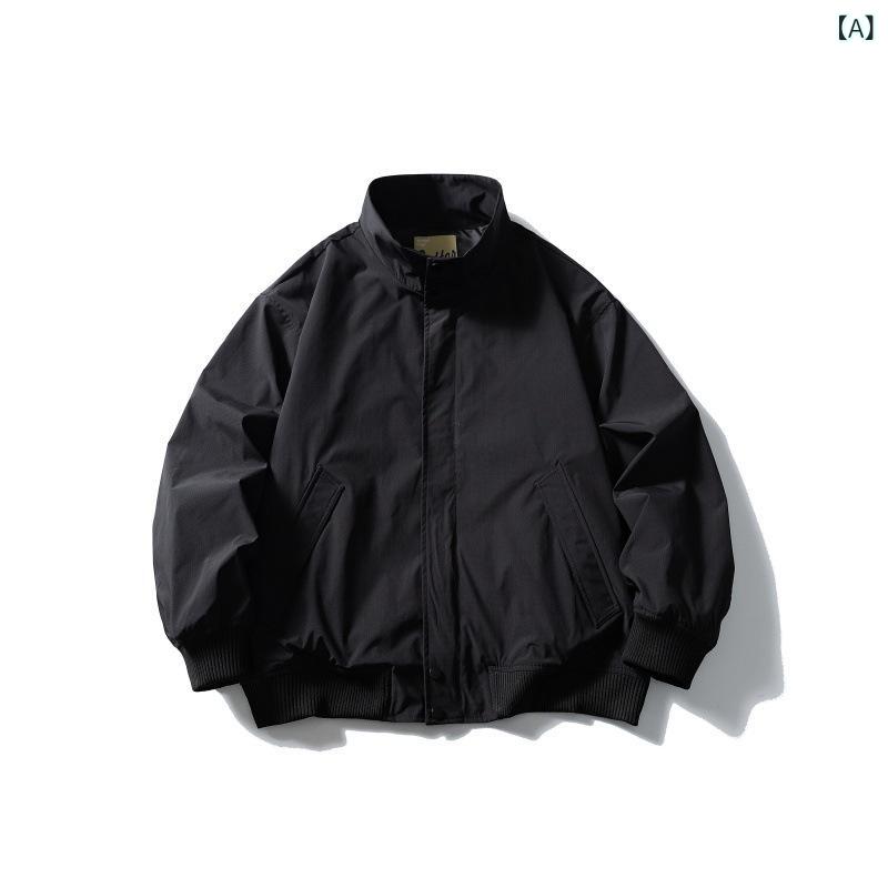 コーチジャケット メンズ アウター ブルゾン スタンドカラー オーバーサイズ ワークジャケット ストリート 春服 撥水性 軽量 羽織り 無地 ミリタリー ライトアウター ワークスタイル 作業着 普段着 防風 上着 通学 通勤 ドロップショルダー｜やすらぎマーケット 11,005円