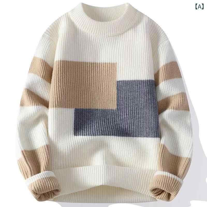 メンズセーター ニット 冬服 クルーネック 配色 オーバーサイズ 防寒性の高さ厚手生地 抜け感を演出するビッグシルエット プルオーバー トップス カジュアルウェア 普段使い インナー 質感豊かな編み地 落ち着いたカラー 動きやすい着用感 重ね着ス 4,291円