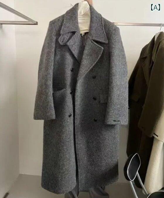 ウールコート レディース アウター ダブル テーラードカラー 上品 高密度 きれいめ 通勤 冬 膝丈 裏地付き ボタン 軽い しなやか 羽織り 防寒 オフィス 仕事 お出かけ フォーマル 参観日 謝恩会 食事会 シンプル 合わせやすい 無地 ロング丈 ミ