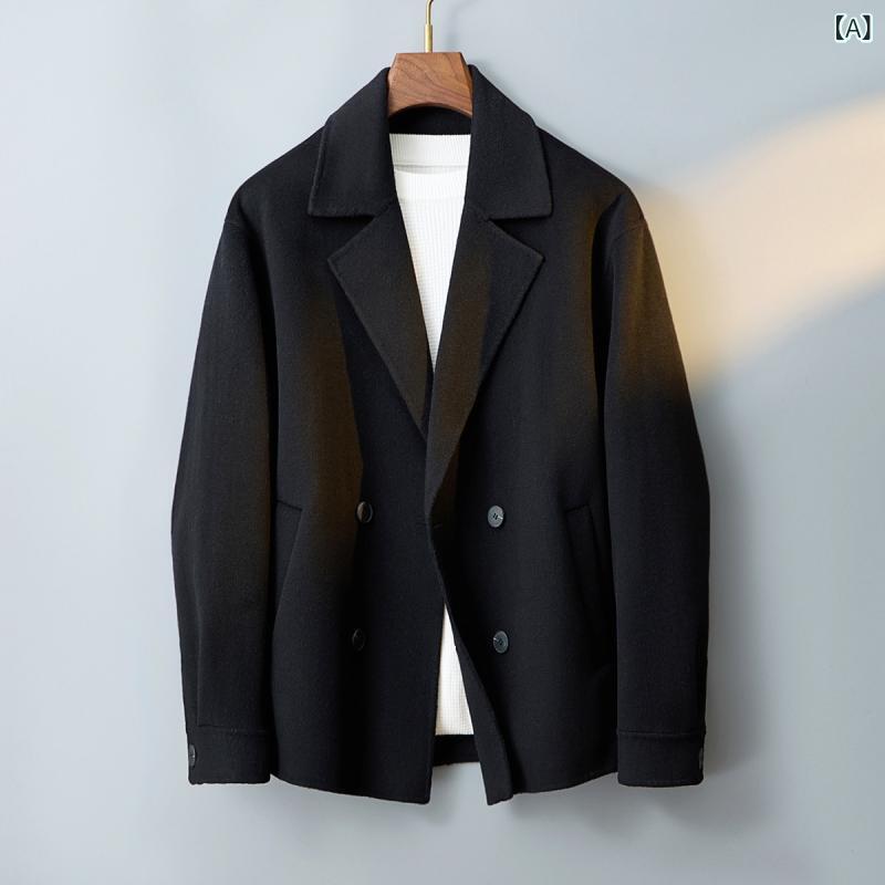羊毛厚地の外套 メンズ カシミール テーラードジャケット ダブル前胸部 御膳上等感 生あたたかい 商行為 心地好い 通い 遊撃手丈 アウター フォーマル 成人男性服 秋冬 無地 軽さ 羽織り 今めかしい 事務室 好いたらしいめ 今めかしい 分かりやすい 定番 耐久性 高品
