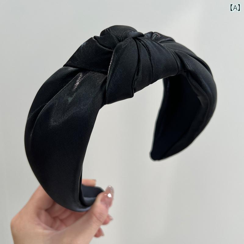 カチューシャ ヘアバンド サテン 幅広 ツイスト クロス シルク調の光沢 滑り止め付き ターバン風 まとめ髪のアレンジ 結婚式 普段使い オフィス タウン 単色 無地 艶消し素材 深色 髪飾り ヘアアクセサリー 入学式 卒業式 パーティー