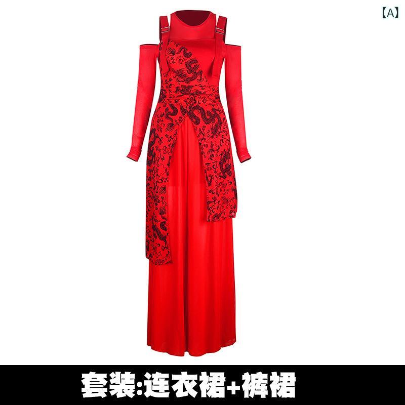 ダンス衣装 中国風 舞台衣装 レディース セットアップ 中華モダン 映える 撮影用 練習着 華やか 個性的 アイドル風 ライブ イベント 発表会 コンテスト 文化祭 運動会 応援団 存在感 クール ストリート セクシー 団体衣装 チーム ヒップホップ ト|やすらぎマーケット