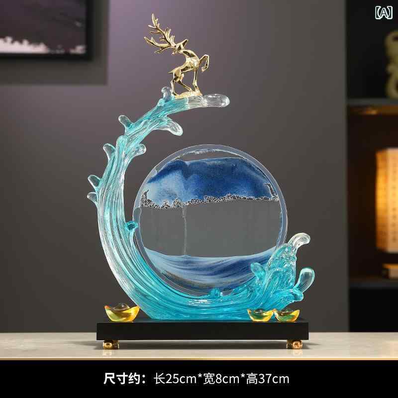 流砂画 サンドピクチャー 置物 砂時計 インテリア 3D深海 癒し 唯一無二 幻想的 360度回転 卓上 開店祝い リビング 玄関 デスク 寝室 飾り アートパネル 動く砂の絵 景観 引越し祝い 贈り物 プレゼント 空間演出 リラックス モダン オブジェ