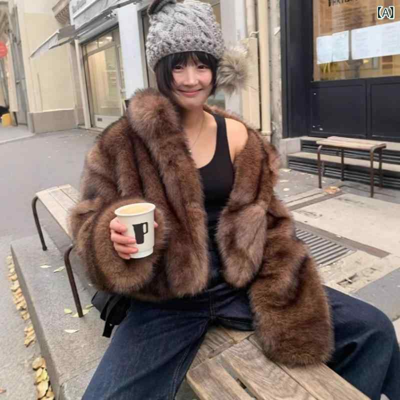 フェイクファーコート レディース 短丈 照明ランプ色合い 密集して毛足 エコ毛皮 保温性重視 軽さ腹積もり 遊撃手丈 好いたらしいめ影ぼうし 性 雅びやか 質感 普段使い走り デイリー 冬物アウター 前車のドア スナップボタン操作手順 襟立ち 音の大きさ感押さえ付ける 傲然たる