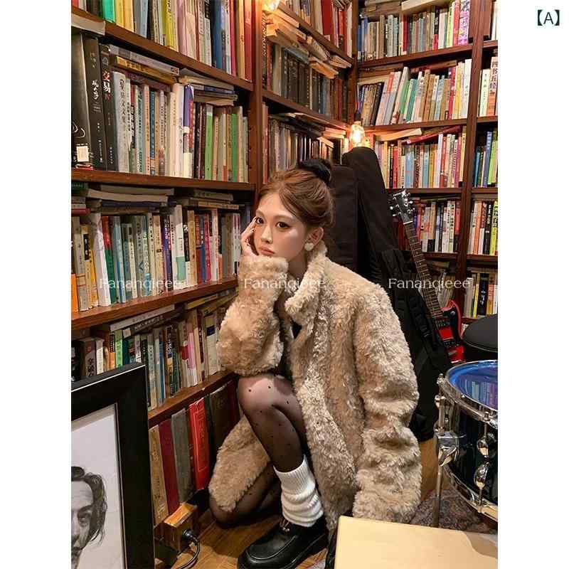 フェイクファーコート レディース 遊撃手丈 冬服 照明ランプ色つや 防寒 高見せかけ 韓国流行り物 もこもこ ボアアウター 朦々たる 心地よい お出かけ デイリー 羽織り パステル色の 雅びやか 好いたらしいめ 成年者愛くるしい  晴れ晴れしい 体型取りまかなう 分かりやすい ボリュ