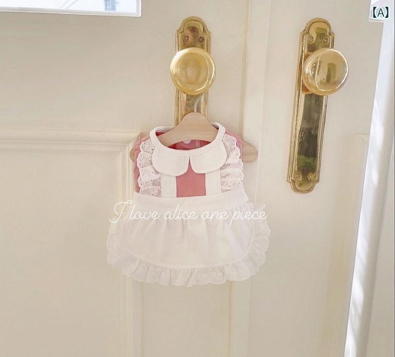ドッグウェア ペット服 ワンピース 犬 猫 ドレス メイド服 レース フリル リボン 小型犬 中型犬 チワワ プードル ビション 秋冬 防寒 暖かい かわいい おしゃれ お出かけ 散歩 スカート ピンク ブルー