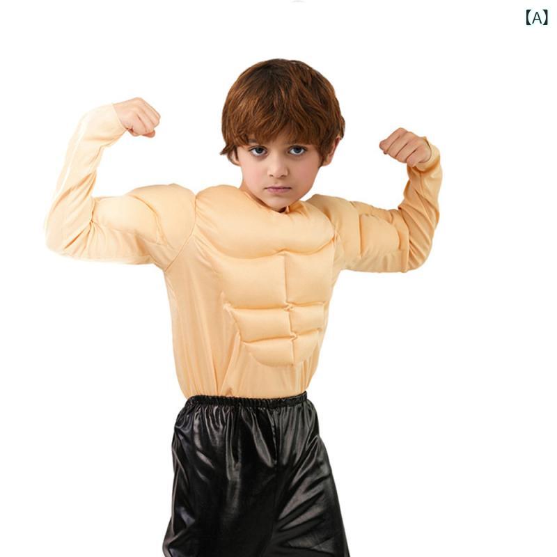 Tシャツ キッズ 腹筋 筋肉 半袖 おもしろ リアル 3Dプリント 子供服 男の子 メンズ コスプレ 衣装 仮装 変装 舞台 ステージ 演出服 パーティー イベント ハロウィン クリスマス 余興 忘年会 文化祭 マッスル パーティー