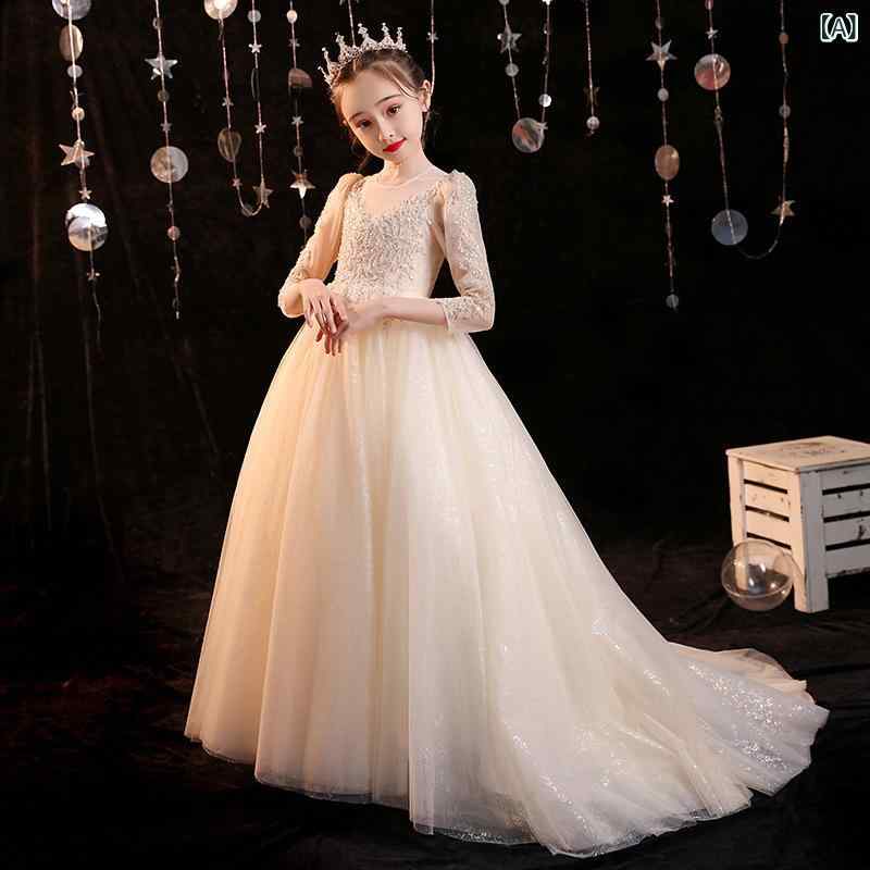 ドレス 女の子 発表会 結婚式 子供服 ロングドレス ピアノ 演奏会 フォーマル チュール フィッシュテール プリンセス ライン ワンピース 子ども服 ジュニア コンクール パーティー イベント 七五三 記念写真 衣装 5,902円