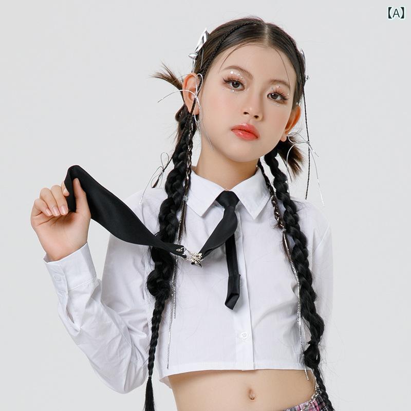 キッズダンス衣装 女の子 セットアップ ジャズダンス スカート シャツ チェック柄 プレッピー アメカジ Y2K 上下セット 発表会 ヒップホップ ステージ衣装 レッスン着 演出服 イベント 応援団 ジュニア ガールズ 子供服