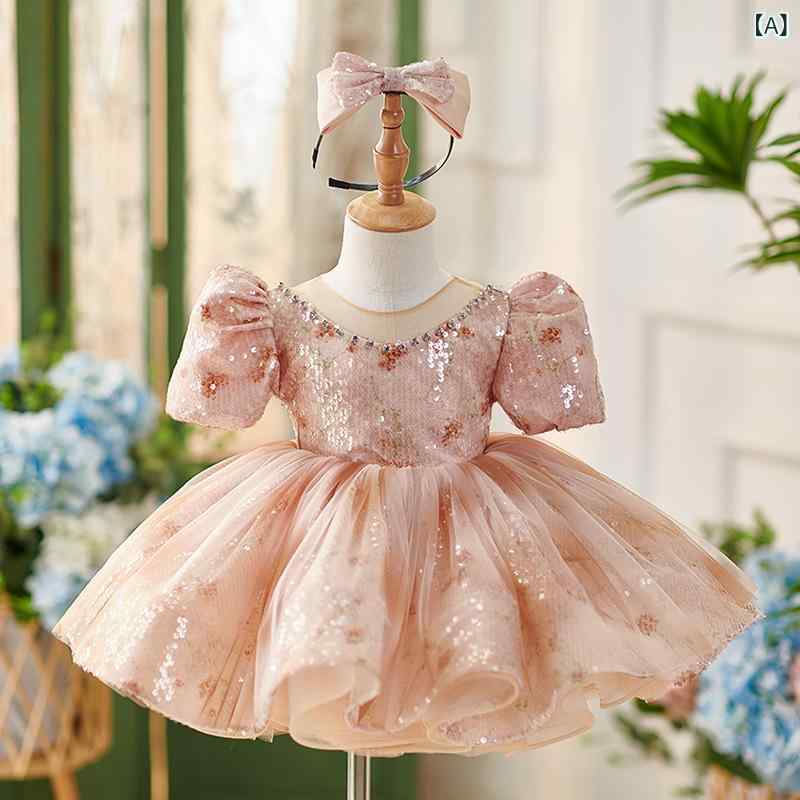 子供ドレス 女の子 発表会 結婚式 ピアノ プリンセス 演奏会 パーティー フォーマル ワンピース 誕生日 チュチュ チュールスカート リボン 七五三 記念写真 コンクール 入園式 卒園式 刺繍 フラワーガール 披露宴