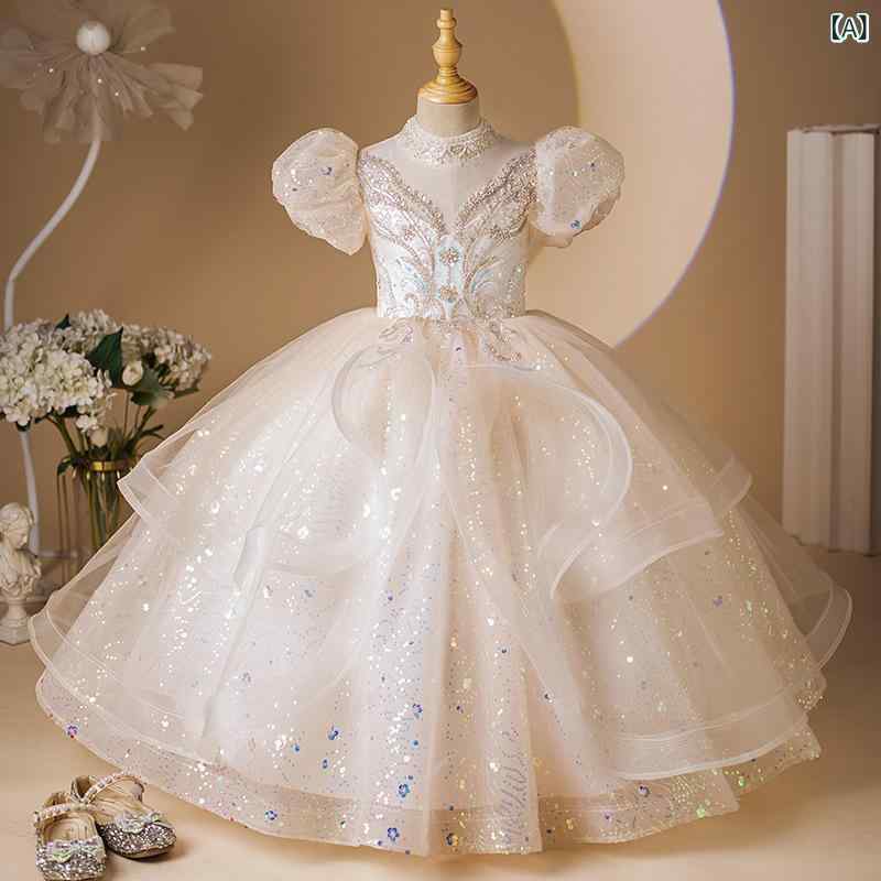 子供ドレス 女の子 発表会 ピアノ 結婚式 ワンピース プリンセス チュール 膝丈 半袖 リボン 演奏会 誕生日会 パーティー フォーマル キッズ ジュニア コンクール お呼ばれ 七五三 夏 110 120 130 140 150｜やすらぎマーケット