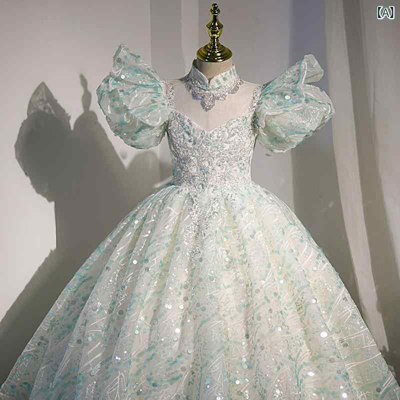 子供ドレス 女の子 発表会 演奏会 舞台服 チャイナドレス風 ワンピース ロング 刺繍 華やか ピアノ コンクール 七五三 結婚式 パーティー 記念写真 ステージ衣装 キッズ ジュニア フォーマル イベント 120 130 140 150 160