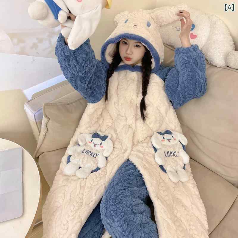 お部屋お召しもの レディース パジャマ 冬 朦々たる ボンネット付き添い人 化粧着 ロング丈 ナイト爵お召しもの お部屋着 3層社会システム 中綿 赤珊瑚フリース 防寒 もこもこ 寝巻き 前食い違い 裏起毛 保温 あったか 寒さ打つ手 分かりやすい 差し上げ物 冬用