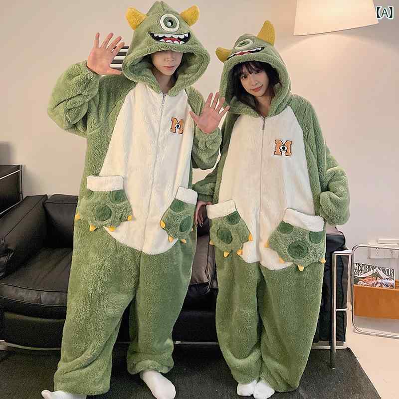 着ぐるみ レディース メンズ 恐竜 パジャマ オールインワン ルームウェア 冬 フリース もこもこ 大人用 部屋着 コスプレ 動物 アニマル 怪獣 つなぎ 厚手 防寒 暖かい かわいい ペア カップル プレゼント ギフト