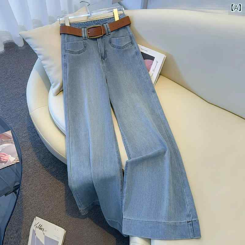 デニムパンツ レディース ボトムス フレアパンツ ベルボトム ブーツカット 美脚 脚長 ストレッチ ハイウエスト ライトブルー カジュアル 日常 低身長向け ロング丈 無地 通年 着回し 定番 ズボン シンプル おしゃれ