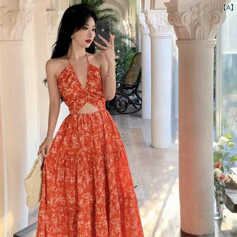 衣裳 レディース 花柄 ロング 夏 キャミワンピ たまり場 朱夏御召しもの マキシ衣裳 砂浜 海 旅する 外国で旅する 小花柄 後ろ側あき A伝達ルート 太陽フレア ノースリーブ ミモレ丈 心地よい 重ね着 総柄 Vのど首