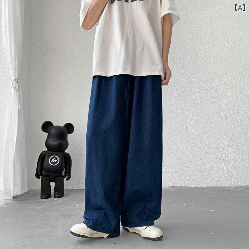 デニムパンツ メンズ ワイドパンツ ジーンズ バギーパンツ ゆったり ストリート ヒップホップ ワークパンツ ボトムス 長ズボン 綿 無地 大きいサイズ 丈夫 カジュアル 秋冬 大人 おしゃれ シンプル