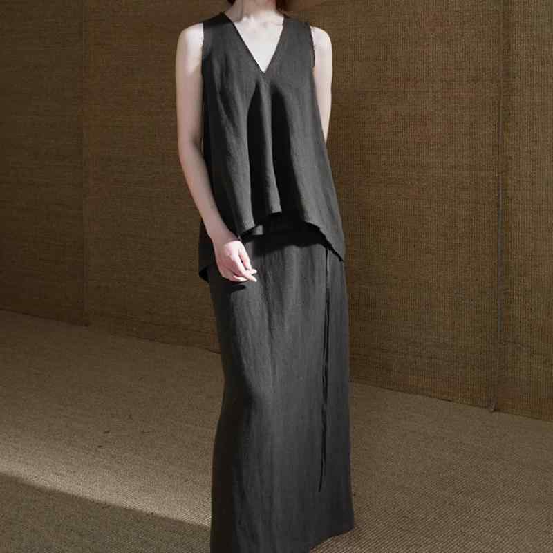 セットアップ レディース 麻 リネン 夏 上下書き割り ノースリーブ より良い ロングスコート 無地 ゆったり 冷やりとした 好いたらしい 心地よい マキシ丈 酉の方角予防医学 自然的 お座敷着 お出かけ 分かりやすい 2点書き割り 成年者 今めかしい