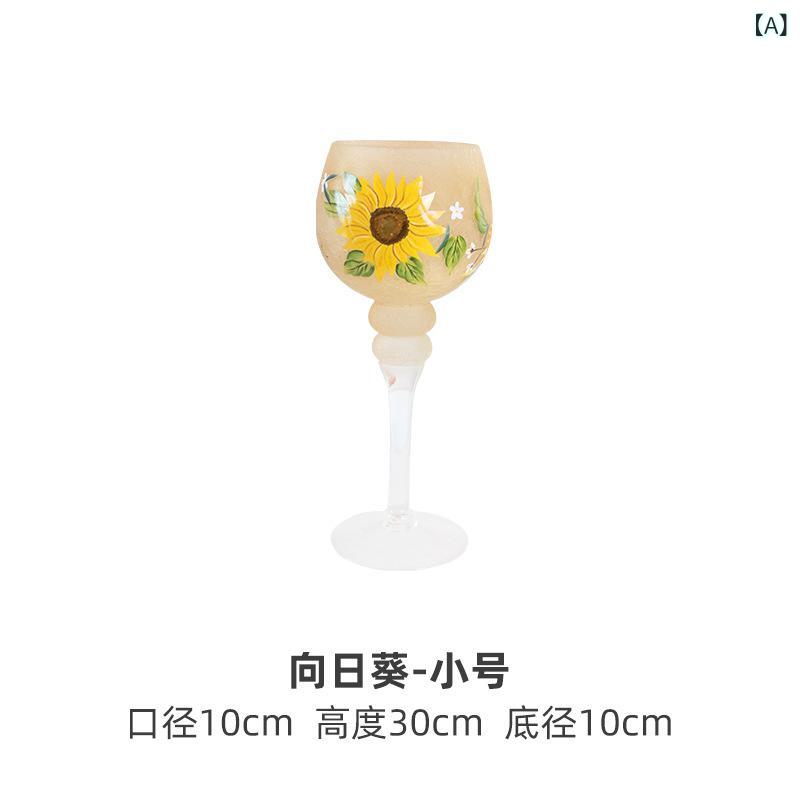 蝋燭保持者 アンティーク 硝子 ひまわり 蝋燭照明ランプ 欧風 レトロ 古典派音楽 紅茶点火装置 アロマキャンドル 癒し 卓上 室内装飾 雑貨 飾りつけ 映画化小物 差し上げ物 差し上げ物 部屋の入り口 リビング 臥し所 飾りつけ
