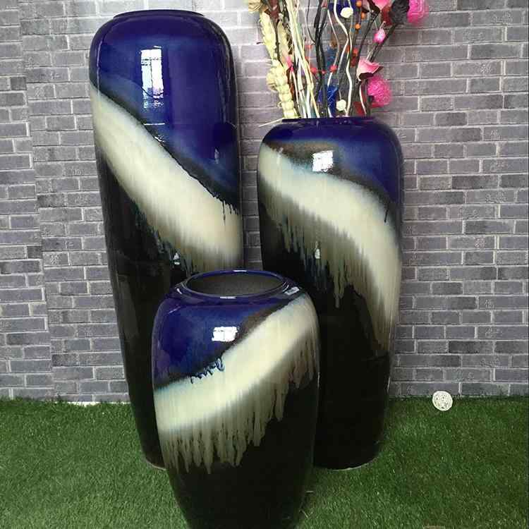 花瓶 陶器 大型 景徳鎮 3点セット 床置き インテリア リビング 玄関 飾り 和室 置物 磁器 アンティーク調 オブジェ フラワーベース 贈り物 開店祝い 新築祝い おしゃれ レトロ モダン 空間演出 アート 華道具 高級感