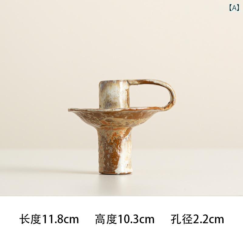 キャンドルホルダー 陶器 燭台 アロマキャンドル ティーライト キャンドルスタンド 北欧 焼き物 置物 オブジェ インテリア 雑貨 民泊 旅館 玄関 リビング アンティーク レトロ 窯変 癒し グッズ ギフト 飾り おしゃれ