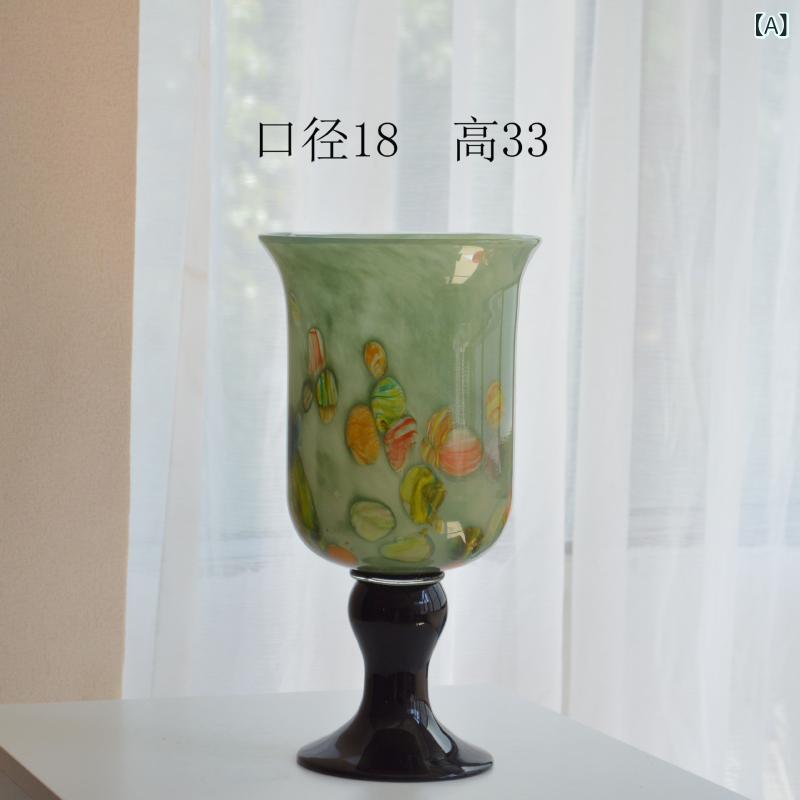 花立て 御花軍事基地 硝子 今めかしい 脚付き添い人 フレンチ アンティーク レトロ  凸凹 室内装飾 リビング 部屋の入り口 卓上 切り花 活け花 素っ気ない御花 今めかしい 提灯風 オレンジ色 サクラ色 緑であること 北欧 飾りつけ