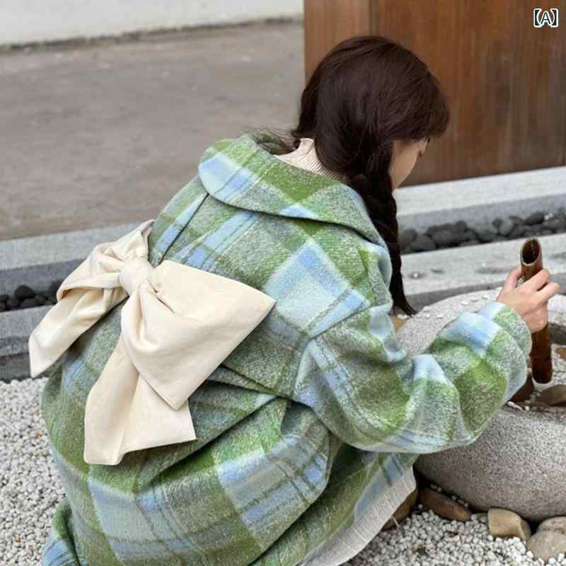 ロング厚地の外套 レディース 照合のしるし柄 シュロの葉 羊毛混 真っただ中丈 緑であること 襟付き添い人 前くい違い 名取り草 通学 通い 会う約束 お出かけ 心地よい ガーリー 防寒 生あたたかい たわい無い 朦々たる 秋冬 分かりやすい 愛くるしい 今めかしい 厚地の外套