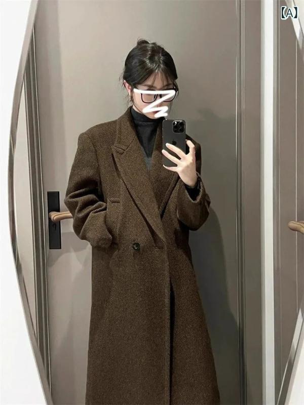 厚地の外套 レディース 羊毛 ロング丈 ピーコート チェスターコート ゆったり 低身たけ 防寒 生あたたかい アウター 秋冬 朦々たる 無地 分かりやすい フォーマル 心地よい 通い 通学 執務室 たわい無い 厚地の外套 羽織り