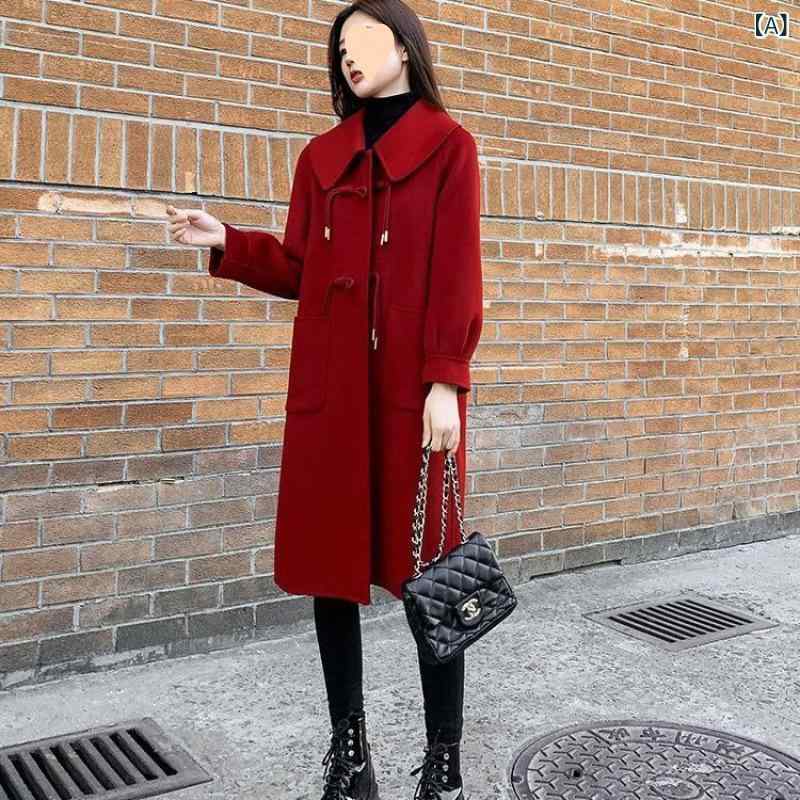 厚地の外套 レディース ロング厚地の外套 チェスターコート 真っただ中丈 馬鹿でかい大いさ 朦朦たる 着痩せ アウター 生あたたかい 防寒 ゆったり 分かりやすい 心地好い 通い 通学 無地 体型取りまかなう 冬服 秋服 厚地の外套 羽織り