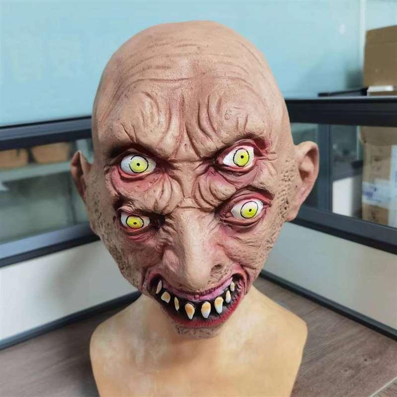 ハロウィンマスク ホラー リアル 変装グッズ ラテックス製 叫び顔 怪物 悪魔 2つ目 立体造形 パーティー 文化祭 学園祭 舞台 演出 演劇 小道具 コスプレ フルフェイス 柔らかい素材 かぶりもの 忘年会 余興 撮影 肝試し ドッキリ 仮装