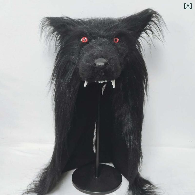 アニマルマスク オオカミ 被り物 ブラック リアルな質感 視界確保 圧倒的な存在感 コスプレ ハロウィン 仮装 撮影 舞台 演出 演劇 小道具 パーティー 余興 忘年会 新年会 文化祭 学園祭 イベント パーティーグッズ お面 全頭マスク フェイクファー仕様